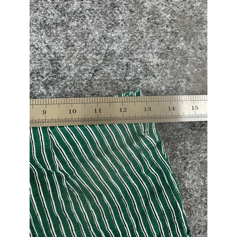 GB Green White Striped Faux-Wrap Mini Skort Shorts Under Skirt Women's Size XS